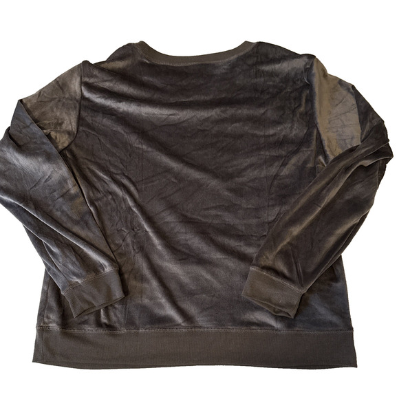 Honeydew Women's XXL Velour Lounge Pajama Top Neutral Gray Comfy Soft - Picture 2 of 8